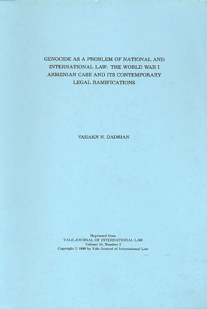 Genocide as a Problem of National and International Law
