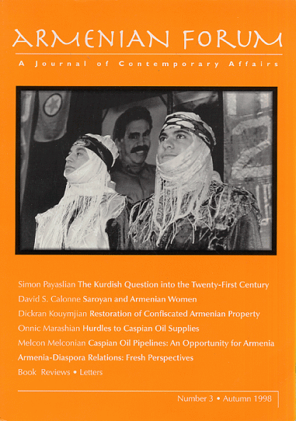 Armenian Forum: Volume 1, Number 3, Autumn 1998